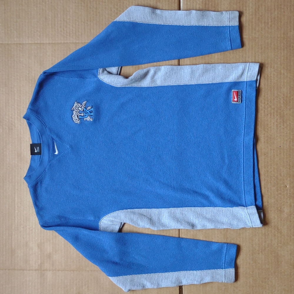 Nike Long Sleeve Blue & Gray Polyester Sweater Big Boy's Size L (16-18)